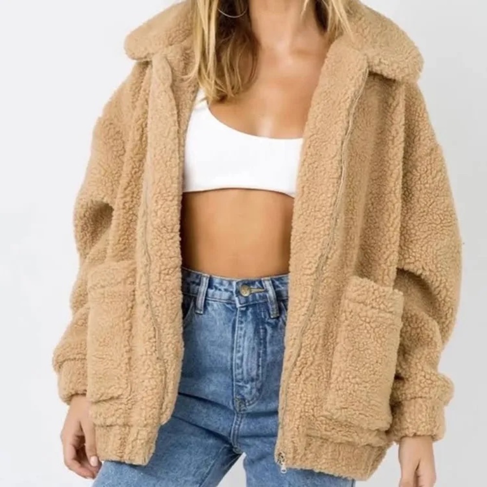 I.AM.GIA Women's Tan Teddy Jacket